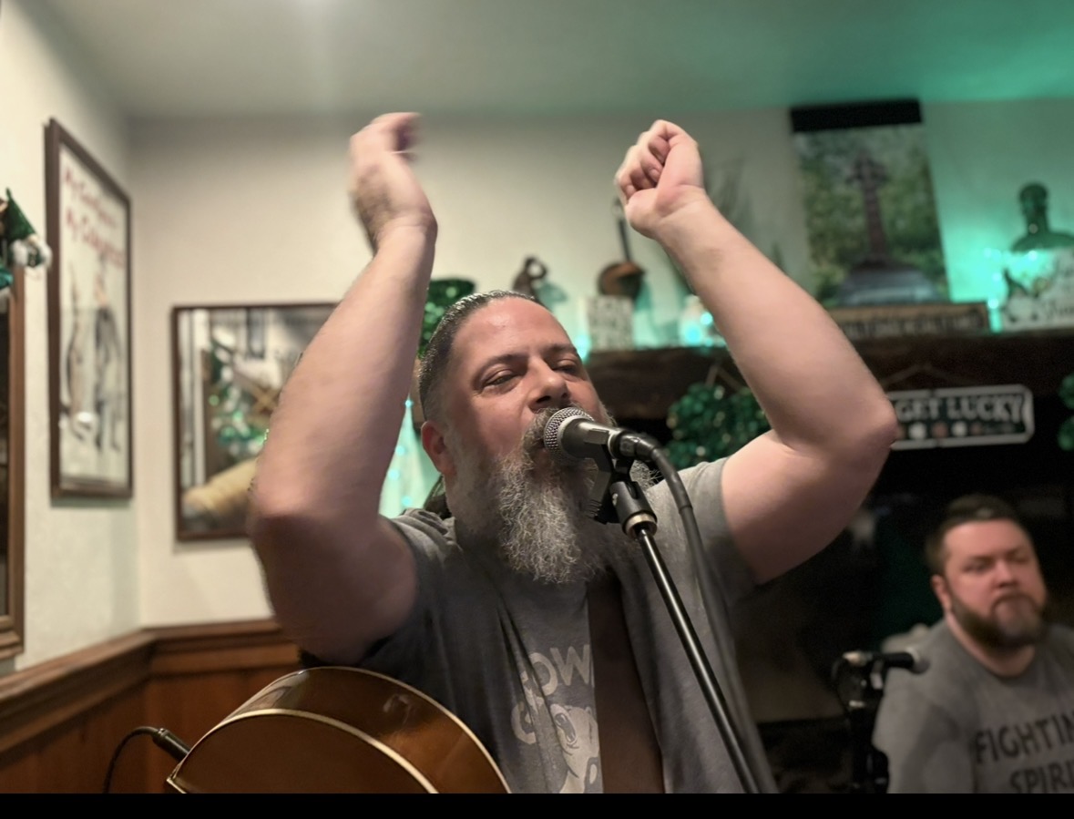 Joseph Pascuzzi plays mandolin and bazouki, with vocals, for the Irish and Celtic traditional band Down by the Glenside in central pa