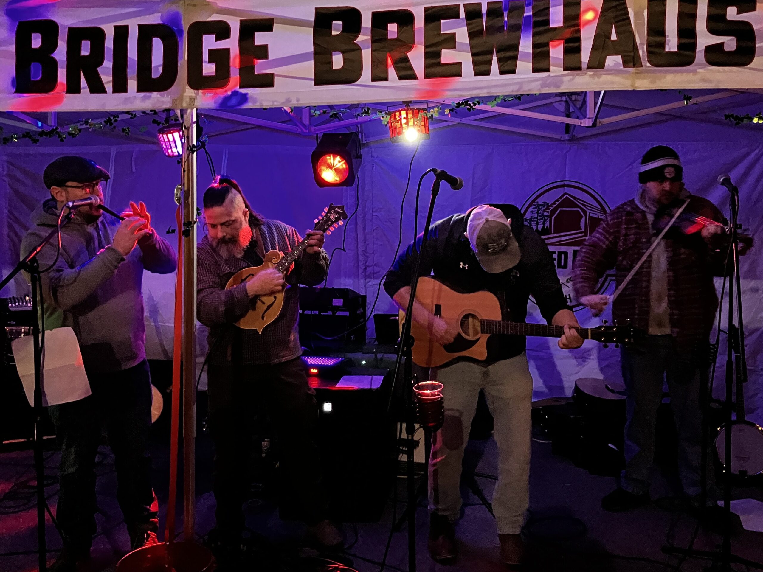 Irish band plays during a street party in Shamokin, Pennsylvania.